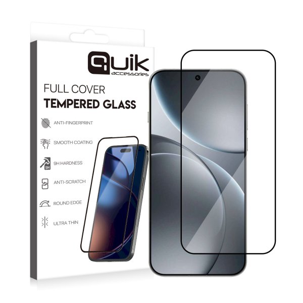 Quik Accessories Full Cover Tempered Glass Защитное Стекло для Oppo Find X9 Pro