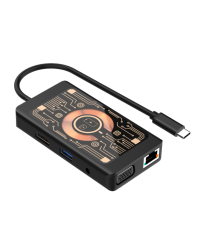 Qualo QTPB5-HUB-18 HUB 9 in 1 USB-C / 2x USB-A / RJ-45 / VGA / D-Sub / HDMI / 3.5mm Jack