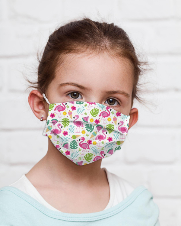 Mocco Flamingo Детская хлопковая маска для лица 15x25 cm многократного использования Mocco Flamingo Детская хлопковая маска для лица 15x25 cm многократного использования