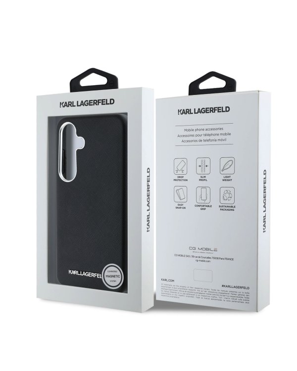 Karl Lagerfeld PU Saffiano Metal Logo and Frame Case Чехол для Samsung Galaxy S25 Plus
