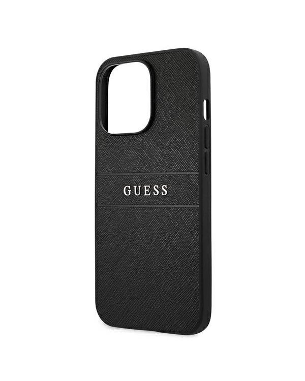 Guess GUHCP13LPSASBBK Saffiano Stripe Back Case Чехол для Apple iPhone 13 / 13 Pro