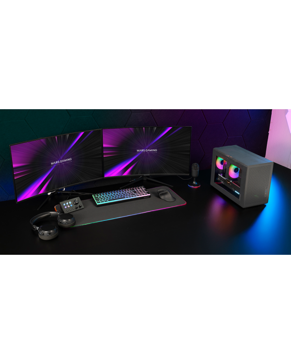 Mars Gaming MCXPS mATX Ultra-Compact Gaming PC Case with MESH & Glass Panel