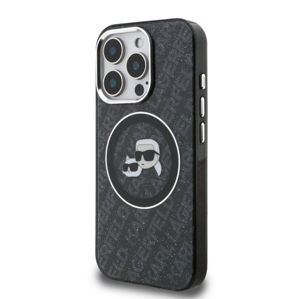 Karl Lagerfeld IML K&CH Heads Repeated Logo MagSafe Case Защитный чехол для iPhone 15 Pro / чёрный