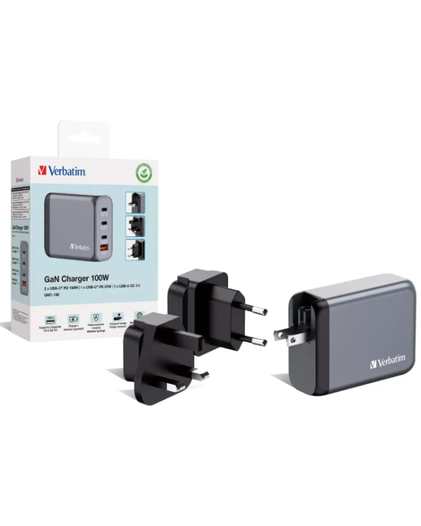 Verbatim GNC-100 100W GaN Сетевой Зарядник