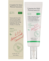 Axis-Y Complete No- Stress Physical Sunscreen SPF50 Солнцезащитный крем 50 ml