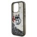 Karl Lagerfeld Liquid Glitter Scattered Choupette Case for Apple iPhone 16 Pro