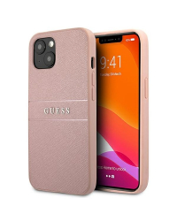 Guess GUHCP13MPSASBPI Saffiano Stripe Back Case Чехол для Apple iPhone 13 Rose
