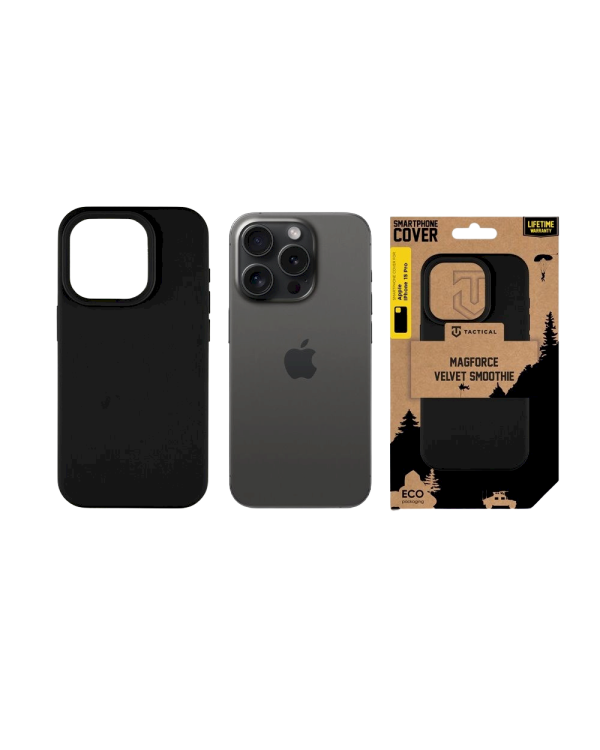 Tactical MagForce Velvet Smoothie Cover Защитный чехол для Apple iPhone 15 Pro / асфальт