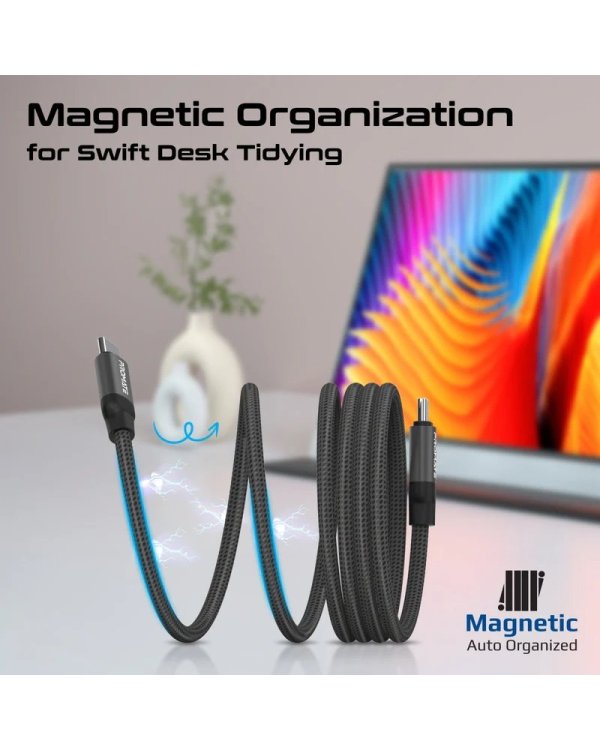 Promate Springy Магнитный кабель USB-C 60WPD / 1.2m