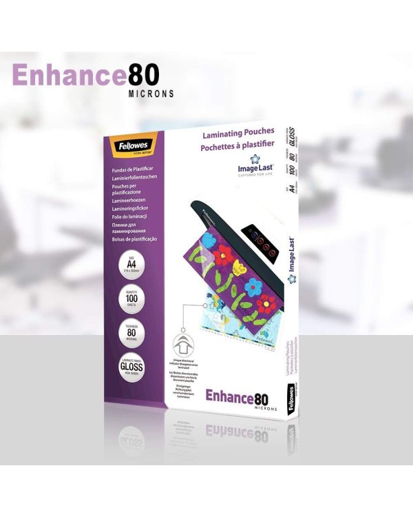 Fellowes 80мкм Пленки для Ламинирования A4 Глянцевые (100 шт.)