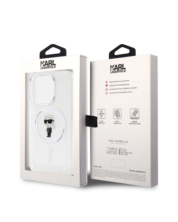 Karl Lagerfeld IML Ikonik MagSafe Case Защитный чехол для iPhone 15 Pro / прозрачный
