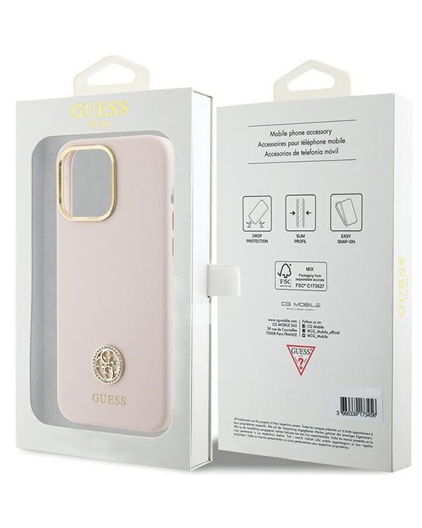 Guess Silicone Logo Strass 4G Back Case Защитный Чехол для Apple iPhone 15 Pro Max
