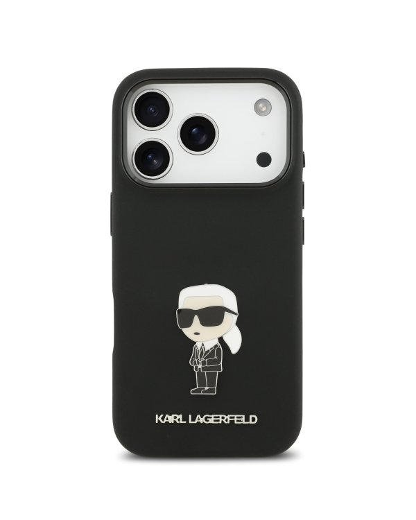 Дополнительное изображение книги «Karl Lagerfeld Liquid Silicone Metal Ikonik Case Защитный чехол для iPhone 17 Pro / чёрный»