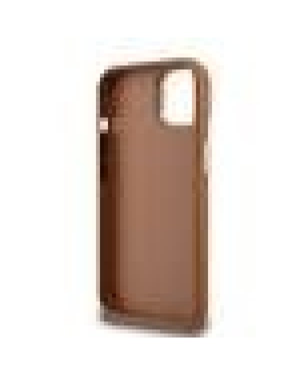 Guess PU Grained 4G Logo Stand Camera Frame Case Защитный чехол для iPhone 14 / коричневый