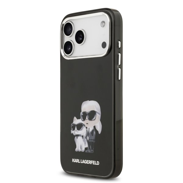 Karl Lagerfeld IML Aquarelle Karl and Choupette Защитный чехол для iPhone 17 Pro Max / чёрный