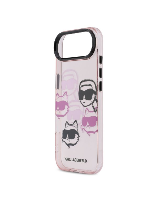 Karl Lagerfeld IML Multi Karl and Choupette Heads Case Защитный чехол для iPhone Air / розовый