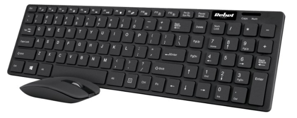 Rebel WS300 WRL Kомплект Беспроводная клавиатура + мышь Черный (ENG)