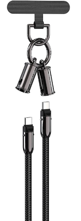 Devia 2in1 Lanyard 60W USB-C - USB-C Кабель 1.2m