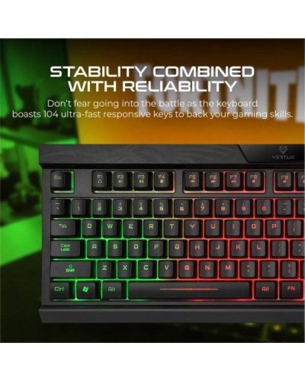 Дополнительное изображение книги «Vertux Amber Multimedia игровая RGB Kлавиатура»
