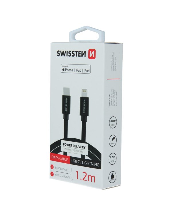 Swissten Textile USB-C - Lightning MFi кабель для передачи данных и зарядки 1.2m