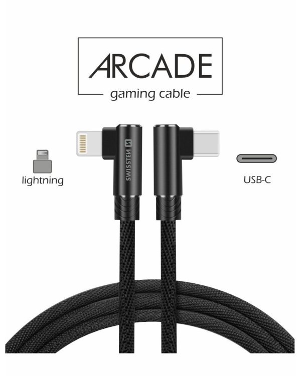 Swissten Плетеный L Типа Универсальный Quick Charge 3.1 USB-C на Lightning Кабель данных 1.2 m