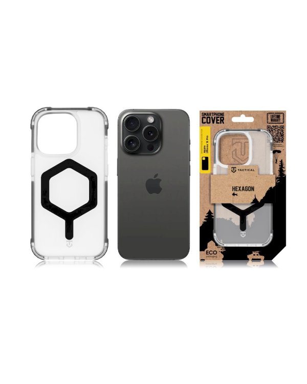 Tactical MagForce Hexagon Cover Защитный чехол для Apple iPhone 15 Pro / чёрный