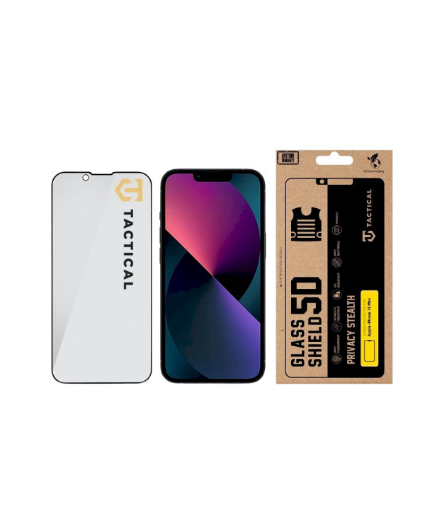 Tactical Glass Shield Privacy Stealth 5D Защитное стекло для Apple iPhone 13 Mini / чёрный