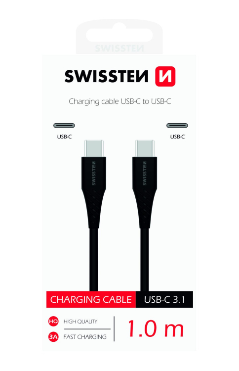 Swissten Basic Универсальный Quick Charge 3.1 USB-C на USB-C Кабель 1м Swissten Basic Универсальный Quick Charge 3.1 USB-C на USB-C Кабель 1м