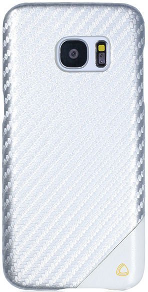 Occa Carbon Back Case Пластмассовый чехол для Samsung G935 Galaxy S7 Edge Серебряный