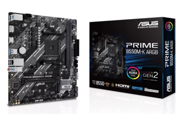Asus Prime B550M-K ARGB AMD Материнская Плата Asus Prime B550M-K ARGB AMD Материнская Плата