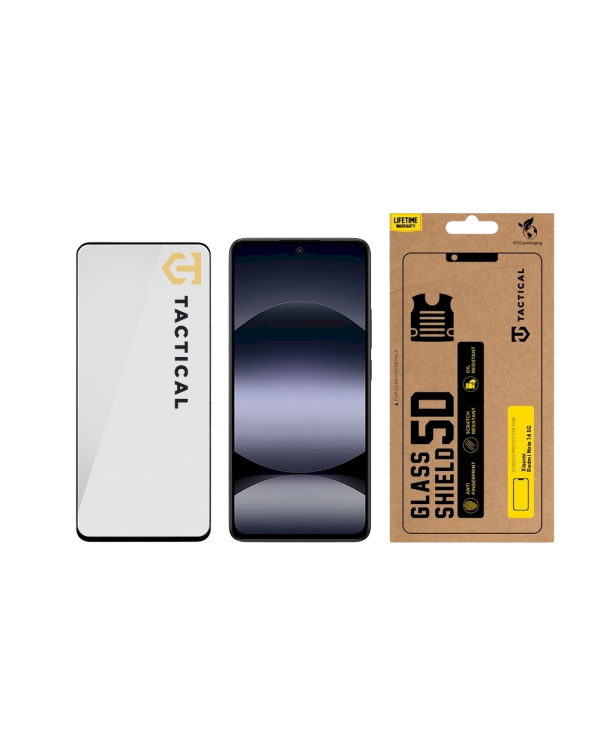 Tactical Glass Shield 5D Защитное стекло для Xiaomi Redmi Note 14 4G/5G, Poco X7 Pro 5G / чёрный