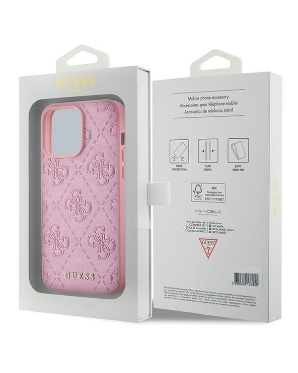 Guess Leather 4G Stamped Back Case Защитный Чехол для Apple iPhone 15 Pro Max