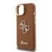 Guess PU Grained 4G Logo Stand Camera Frame Case Защитный чехол для iPhone 13 / коричневый