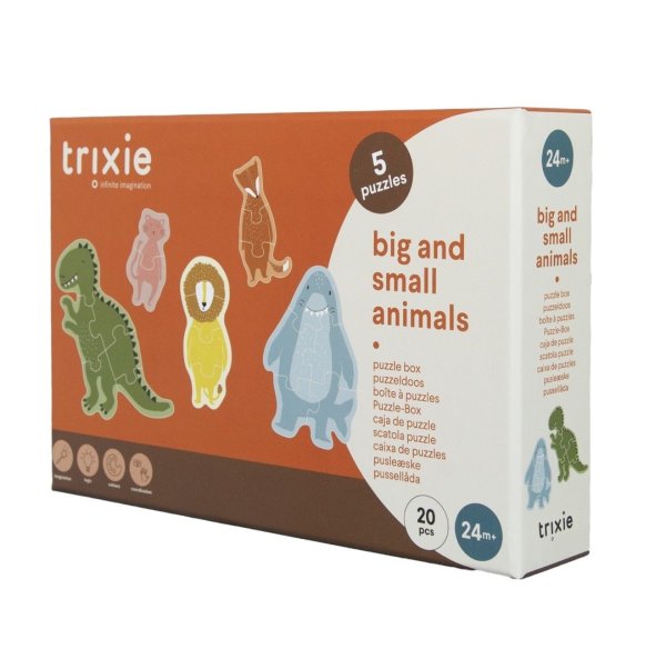 Trixie Puzzle Box Big and Small Animals Детский Пазл 24m+