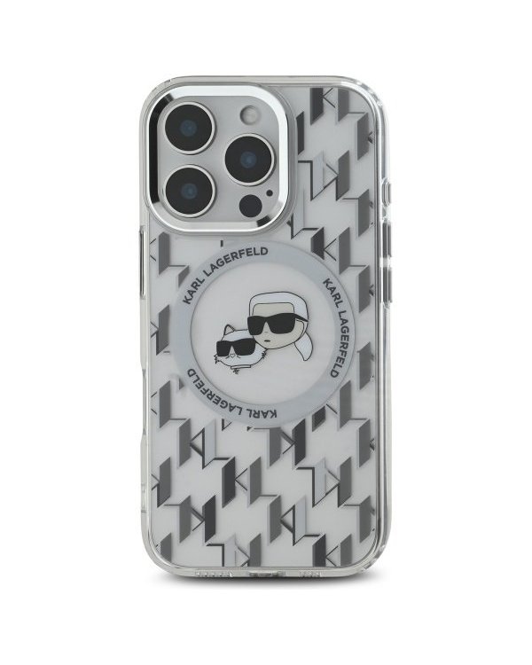 Karl Lagerfeld Hard IML Monogram Karl&Choupette Head MagSafe Case Чехол для Apple iPhone 16 Pro
