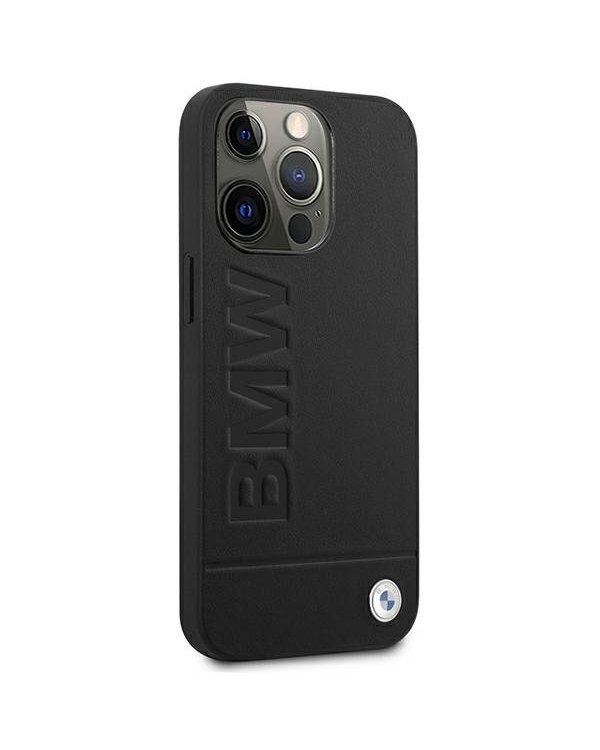 BMW BMHCP13LSLLBK Back Case Кожанный Чехол для телефона Apple iPhone 13 / 13 Pro Черный