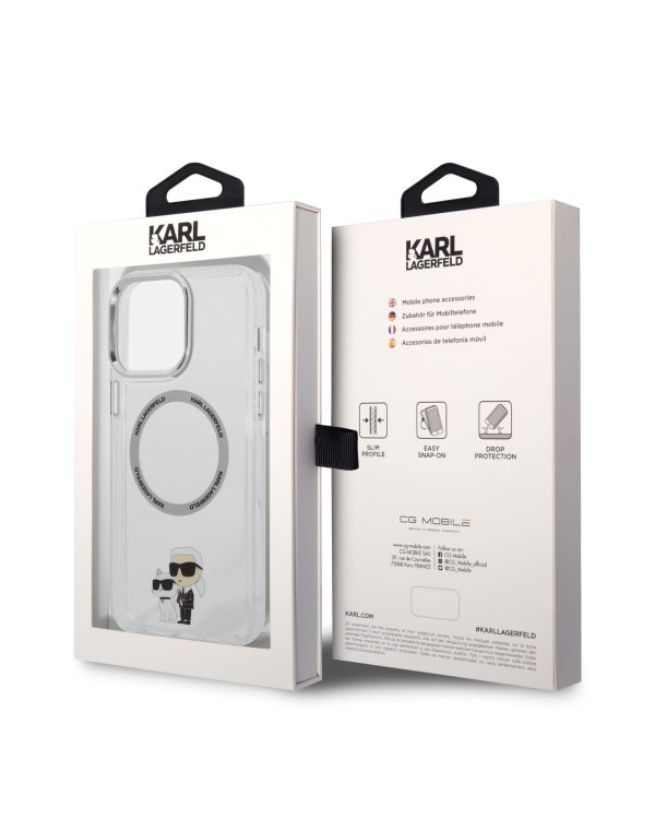 Karl Lagerfeld IML Karl and Choupette MagSafe Case Защитный чехол для iPhone 13 Pro Max / прозрачный