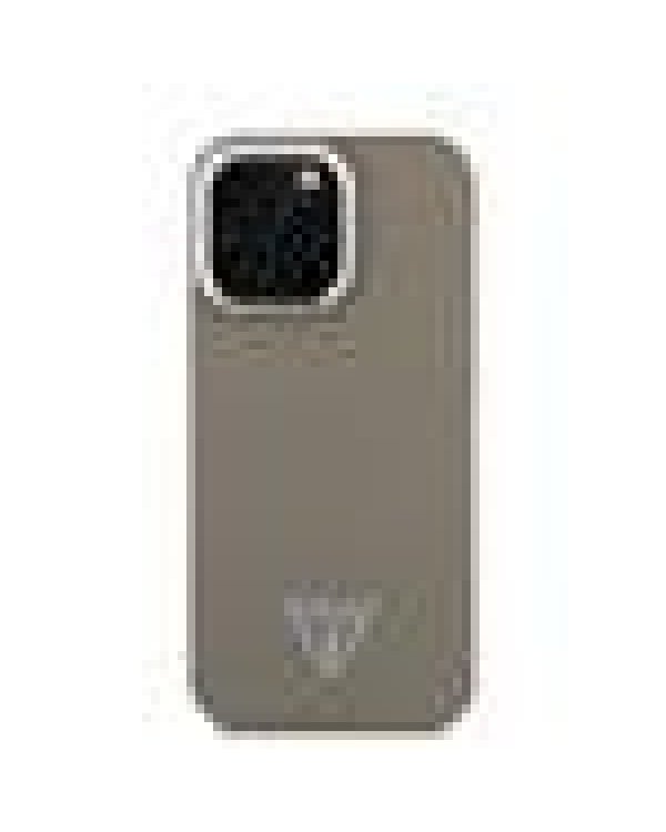 Guess PU Grained Triangle Logo MagSafe Case Защитный чехол для iPhone 16 Pro / коричневый