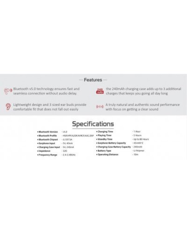Promate Harmoni TWS Bluetooth Стерео гарнитура