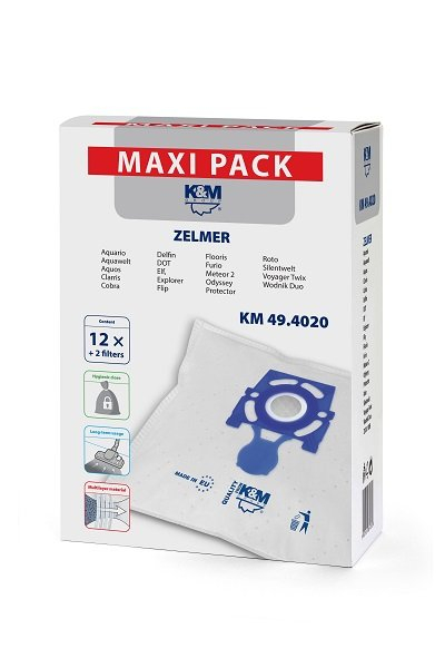 K&M oдноразовые мешки для пылесосов ZELMER (12шт)