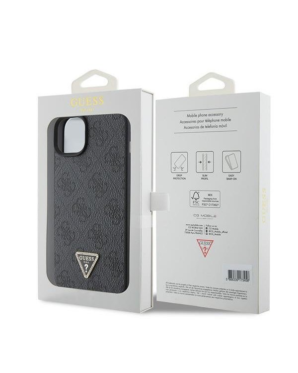 Guess Leather 4G Diamond Triangle Back Case Защитный Чехол для Apple iPhone 15
