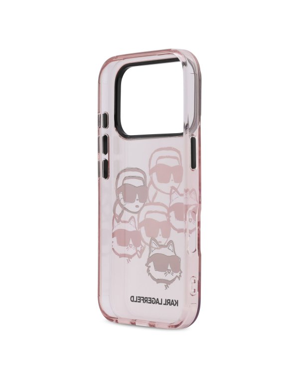 Karl Lagerfeld IML Multi K&CH Heads Case Защитный чехол для iPhone 17 Pro / розовый