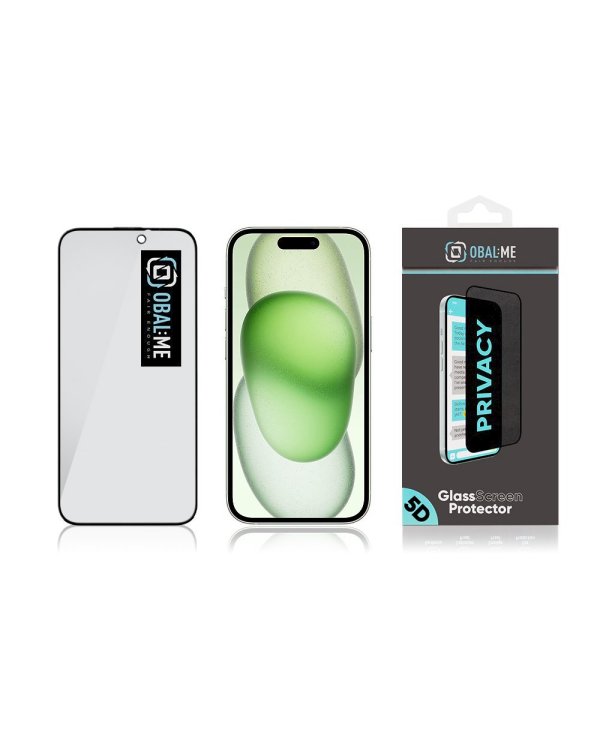 Дополнительное изображение книги «OBAL:ME Privacy 5D Glass Screen Protector Защитное стекло для Apple iPhone 15/16 / чёрный»