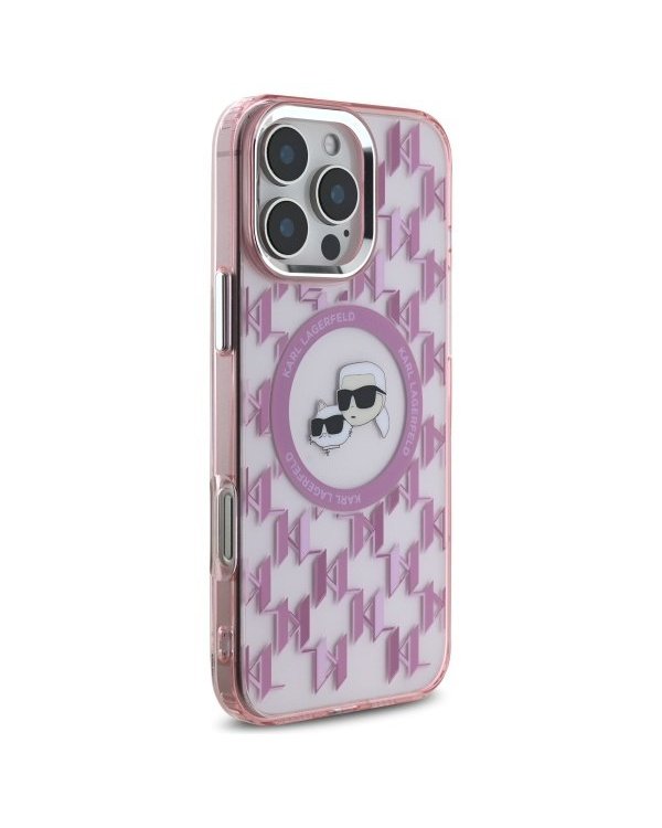 Karl Lagerfeld Hard IML Monogram Karl&Choupette Head MagSafe Case Чехол для Apple iPhone 16 Pro Max