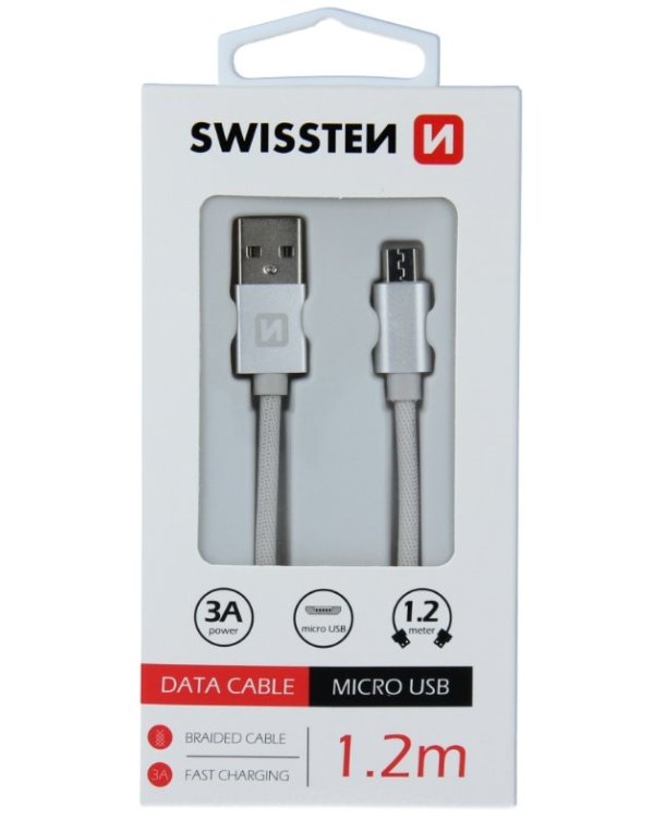 Swissten Textile Универсальный Micro USB Кабель данных 1.2m
