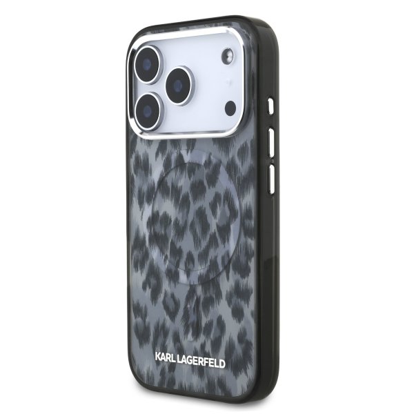 Karl Lagerfeld IML Leopard MagSafe Case Защитный чехол для iPhone 17 Pro / серый