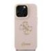 Guess PU Grained 4G Logo Stand Camera Frame Case Защитный чехол для iPhone 15 Pro Max / розовый