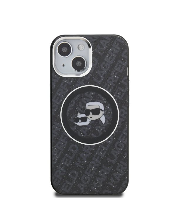 Karl Lagerfeld IML K&CH Heads Repeated Logo MagSafe Case Защитный чехол для iPhone 15 / чёрный
