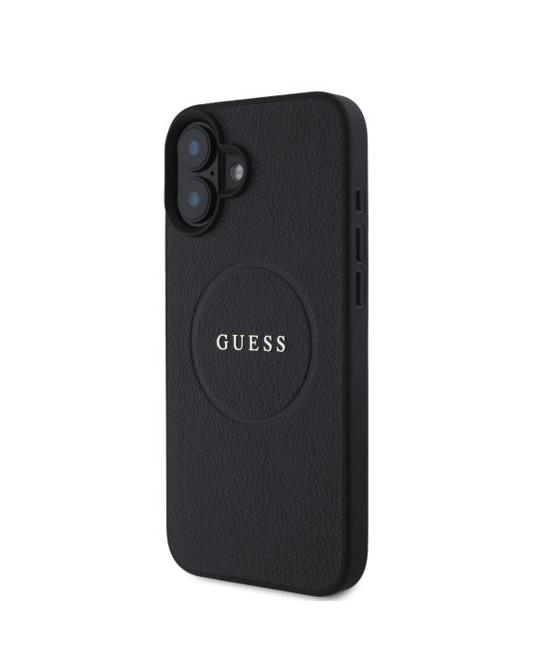Guess PU Grained Classic Logo MagSafe Case Защитный чехол для iPhone 16 / чёрный
