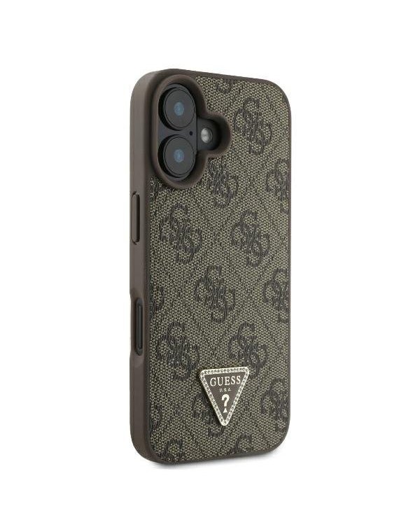 Guess Leather 4G Triangle Strass Защитный Чехол для Apple iPhone 16